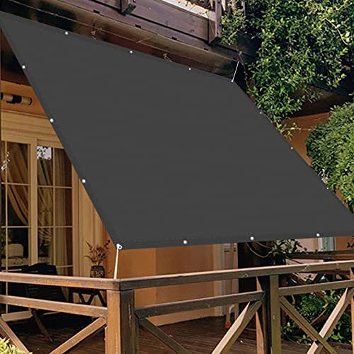 SunSail Wasserdicht Rechteckig 4 x 5.5 m UV-beständig Sonnensegel Schattentuch mit Kostenlosem Seil für Patio Hinterhof Rasengarten, Dunkelgrau