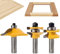 Exqutoo 3PCS 1/2 Shank Router Bit Set, Raised Panel Cabinet Door Making Router Bits, Cemented Carbide Router Bits, Woodworking Tools Router Door & Window Bits (Tenon Joint Cutter Diameter: 1-5/8)