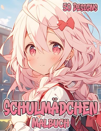 Anime Mädchen Malbuch: Manga Schulmädchen Motive zum Ausmalen für Erwachsene & Jugendliche