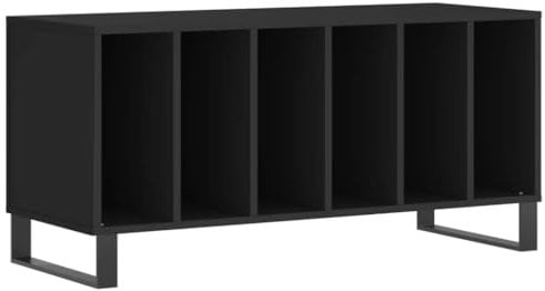 vidaXL Mobile Porta Dischi Nero 100x38x48 cm in Legno Multistrato