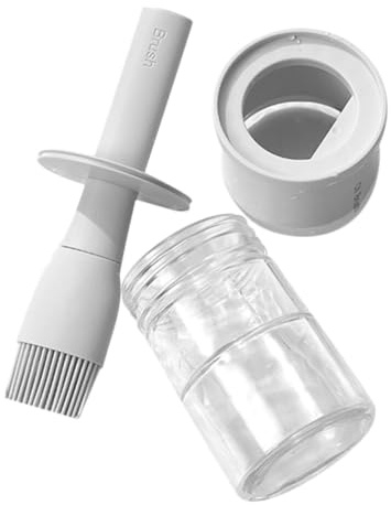 VANZACK Bouteille de Brosse à Huile Pot de vinaigre réservoir d'huile avec Brosse Pinceau à Huile Pinceau à badigeonner Les grillades Pinceau à pâtisserie pour la Cuisson Un Verre lécythus