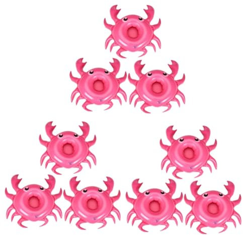 Vaguelly 9 STK Kindergetränke hawaiianisches Getränk schwimmt aufblasbare Tassenuntersetzer Pool-Float-Liege Spielzeug Krabbenbecherhalter schwimmende Getränkehalter Sommer Chaiselongue