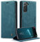 Cracedily for Samsung Galaxy S22 Case, Flip Wallet Leather Case with Card Holder Magnetic Closure Shockproof Kickstand Protective Phone Cases Cover for Samsung S22,Blue-Green