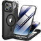 Miracase 360 Grad für iPhone 14 Pro Max Hülle mit Magsafe, Eingebaut Glas Schutzfolie, Komplettschutz HandyHülle Magnetisch Stoßfest Case für iPhone 14 Pro Max Schutzhüllen 6,7 Zoll, Mag-Schwarz