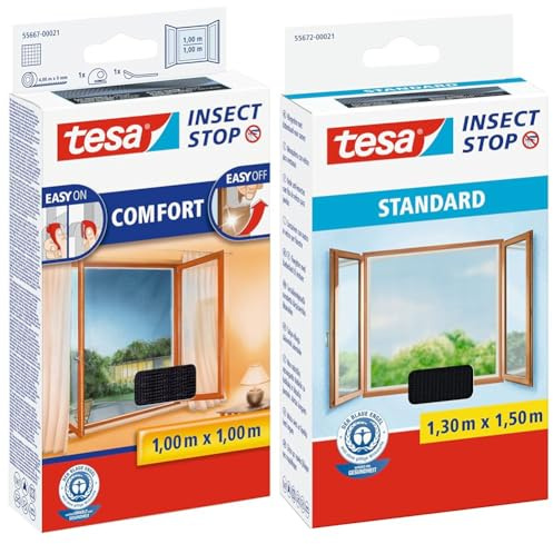 tesa Insect Stop COMFORT Fliegengitter für Fenster & Insect Stop Standard Fliegengitter für Fenster