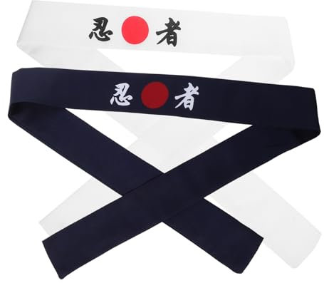 SAFIGLE 2stücke Japanisches Ninja Stirnband Aus Atmungsaktivem Baumwollstoff Leichtes Hachimaki Headband Für Sushi Kostüm Karate Training Kochen Und Sport Vielseitiges Komfortables Kopftuc