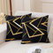 Jayusaror Kissenbezug 40x40 Schwarz Samt Sofakissen Geometrie Golden Dekokissen Weiche Herbst Kissenhülle Kissenbezüge Moderne Zierkissen Bezug für Sofa Schlafzimmer Wohnzimmer 2er Set