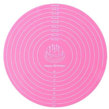 FERCAISH 30cm Runde Silikon Backmatte, Teigmatte Silikon mit Messung, Silikon Tortenunterlage, Rutschfest Backunterlage für die Herstellung von Keksen, Macarons, Arbeitsplatte