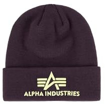 Alpha Industries Unisex 3D Beanie, Plum, One Size