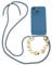 Høyde - Compatible avec iPhone 13 - Coque de téléphone avec cordon + chaîne de perles - Bleu