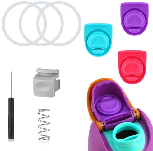 Bottle Seal Ring & Replacement Stopper & Button Compatible with Owala FreeSip 24oz 32oz Water Bottle Lid Mouth Stopper Accessories Sealing Gasket Silicone Plug BPA-Free (Mult Color)