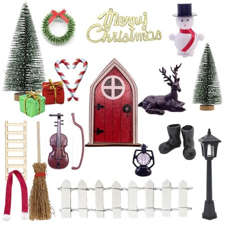 HPiano 20 Pezzi Porta per Elfo Natale Accessori,Accessori per Porta degli Elfi,Porta Elfo Natale Kit,Porta degli Elfi Natale Accessori,Decorazione della per Natale, Regalo Fai da Te per Bambini