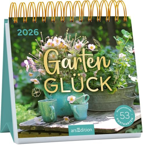 Postkartenkalender Gartenglück 2026: Wochenkalender 2026, 53 Postkarten für Gartenfreunde