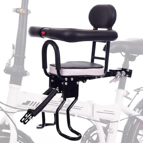 fennnds Siège de vélo pour enfant avec pédale, support de dossier, siège de vélo monté à l'avant, pour enfants de 6 mois à 3 ans (jusqu'à 40 kg) Siège bébé avant pour VTT et vélo de route