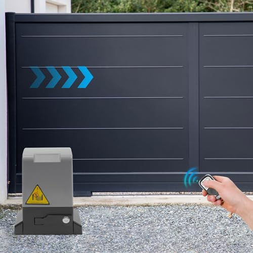 Ouvre-portail coulissant - 800 kg - 370 W - 220 V - Moteur d'ouverture automatique de porte avec 2 télécommandes et clé - Entraînement de porte de garage - Kit d'entraînement pour porte coulissante et