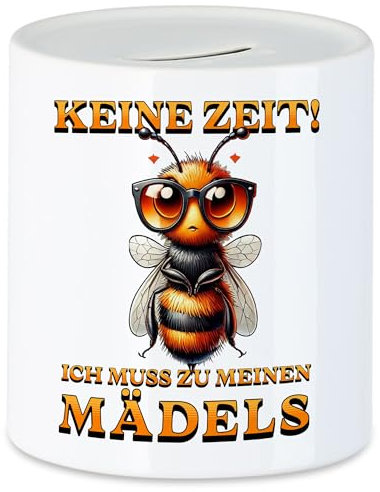 Hey!Print Keine Zeit! Ich muss zu Meinen Mädels Spardose Bienenzüchter Imker Honigbiene Bienenstock