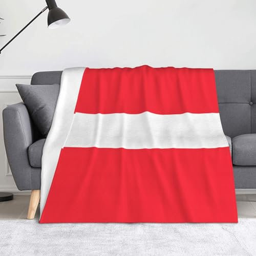 KINGWW Flanelldecke mit österreichischer Flagge, festlicher Sofaüberwurf, Plüsch-Bettbezug, Idee, 125 x 150 cm