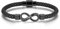 Zysta Lederarmband Personalisiert Herren Damen Unendlichkeitszeichen Armband mit Gravur Infinity Wickelarmband MIT Magnetverschluss - Geschenk für Männer Frauen (Schwarz)