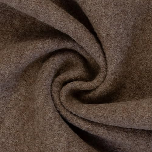 Weicher Wollflece NENA | 100% Wolle (Schurwolle) | Meterware | ab 50x140cm (dunkelbeige meliert)