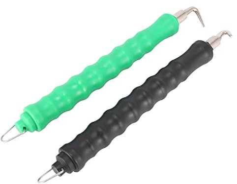 Asuinxurr 2 Teiliger Automatischer Bewehrungs Draht Twister, Bewehrungs Draht Twister Werkzeug, Bewehrungs Draht Zugdraht, Beton Metall Draht Drehzaun Werkzeug (Gebogener und Gerader Haken)