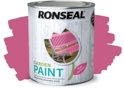 ARUUJ - Garden Paint, Fence Paints, Weather Resistant Outdoor Matt Paints, Water Based Paint For Sheds, Metal, Terracotta, Easy to Apply, Long-Lasting Colour & Protection (Pink Jasmine, 2.5L)