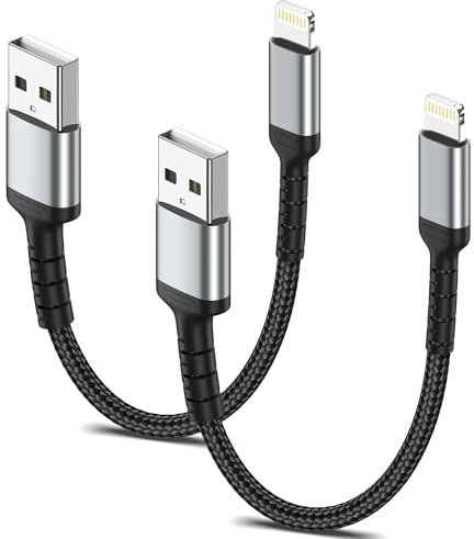 ULIFTUS iPhone Charger Cable 15CM 2Pack, MFi Certified Short Lightning Cable Braided iPhone Fast Charging Cable USB to Lightning Cable for iPhone 14 13 12 11 Pro Max XR XS X 8 Plus SE