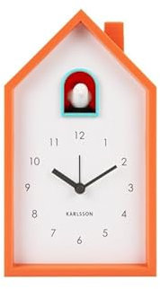 Karlsson Wecker Modern Cuckoo - Leuchtendes Orange - 6x12x20cm - Rechteck - Thermoplast - Wecker für Schlafzimmer