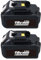 2×BL1860B 5.5Ah 18V Replacement for Makita Battery 18V Compatible with BL1850B BL1840B BL1830B BL1845 LXT-400 Power Tools with LED Indicator
