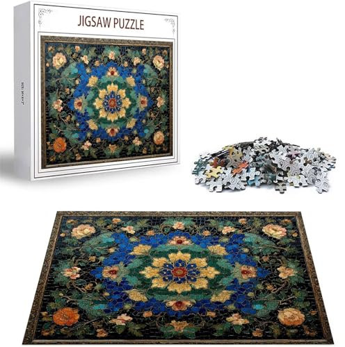Jigsaw Puzzles for Adults 2000 Piece Puzzle Flower Jigsaw Puzzle Games for Adults Family Educational Games, Gifts for Teenage Boys 14-16 Years, Gifts Home Decor Mandala Wooden Puzzles 100x70cm D-241