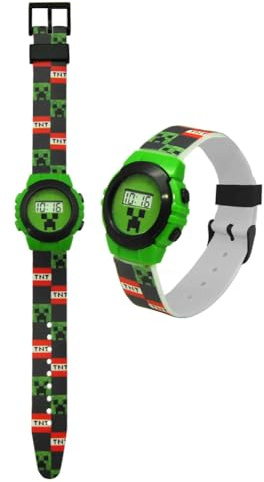 CARTOON Montre-bracelet numérique pour enfants dans un emballage moulé, Minecraft