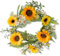 LOMOHOO Sunflower Door Wreath Summer Wreath Hanging for Front Door Outdoor with Green Leaves Artificial Sunflower Wreath Natural for Indoor Wall Window Home Decor Wedding Party Farmhouse