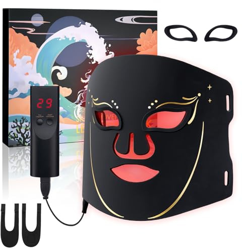 Deciniee LED Red Light Therapy Mask - Silicone Face Mask - Infrared Light Therapy - 7 Colors for Anti-Aging/Acne/Hydration for Glowing Skin - Skincare & Beauty Women Gifts with Remote Control