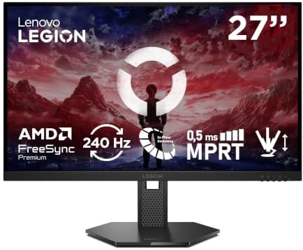 Lenovo Legion 27-10 Gaming Monitor | FHD, 240 Hz, IPS, 0.5ms, 16:9 | VESA Adaptive Sync | VESA mount 100mm | Tilt |Raven Black