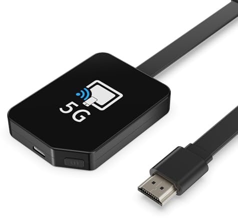 4K/5G Miracast Wireless HDMI Dongle für TV/Beamer/Monitor, Wireless Display Adapter Screen Mirror i-Phone/i-Pad/Android/i-OS zu TV/Monitor, unterstützt Miracast, DLNA, Airplay
