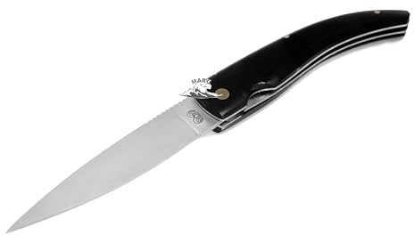M. Zille Coltello Artigianale Pieghevole In Acciaio Inossidabile Manico Corno, da Collezione Tascabile Caccia,