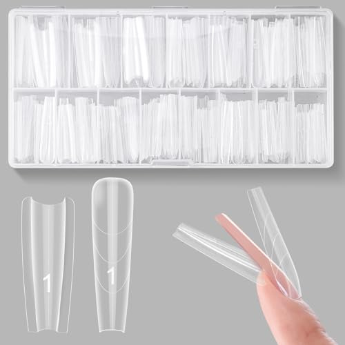 ZAHRVIA Sandwich Nail Forms-Dual Layer Molds for Builder Gel & Polygel Extension de Gel Parfaites - 240Pcs 15 Sizes for Salon & DIY Art (Ballerine)