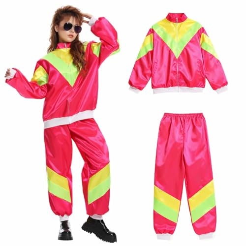 80er 90er Jahre Outfit Retro Bad Taste - Trainingsanzug Overall - Herren & Damen - Fasching & Karneval - Jogginganzug