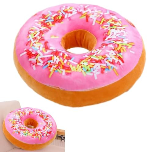 Weiches, rundes Donut-Kissen – Bequeme, hautfreundliche Sprinkle-Donut-Wurfkissen, Kissen-Donut | Weiches Plüsch-Kissen in Lebensmittelform, Sitzkissen für Zuhause, Sofa