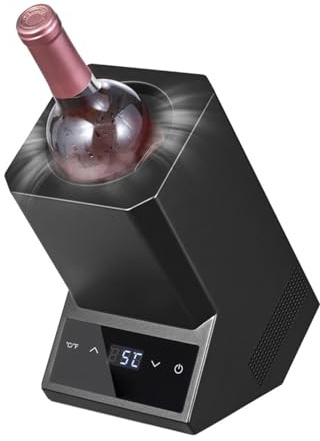 Portable Electric Wine Chiller - Rechargeable Stainless Steel Single Bottle Cooler, 750mL, 24 Hours, Perfect for Parties and Gifts