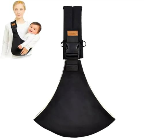 Touosy Ajustable Mochila Portabebes Fular Porteo Bebe Marsupio Bebe Ergonómico Portátil Cómodo y Transpirable Soporte Estable Baby Carrier All Seasons para Bebés de 6 a 36 Meses Lateral Sling (Negro)