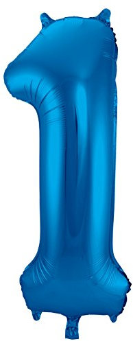 Folat 631419 - Folienballon Zahl 1 - blau - ca. 86 cm