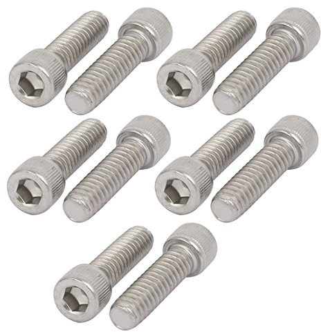 sourcing map 10pcs Innensechskant Kopf Schrauben 1/4-20 x 7/8 304 Edelstahl Vollgewinde DE de
