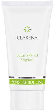 Clarena - Sonnencreme Gesicht 30 ml - Sonnenschutz Creme 30 SPF - Suncream mit Joghurt und Lotusextrakt - Kompakte Tagescreme mit lsf 30 - Vegan Sun Cream