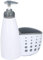 Alpina Dispenser bianco per detersivo o sapone liquido con supporto per utensili, per cucina o bagno