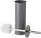 LOLAhome - Escobilla de baño con escobillero Redondo Gris Oscuro de Metal y Polipropileno de ø 9x38 cm para Limpieza de WC. Accesorio de baño de pie para instalación sin Taladro