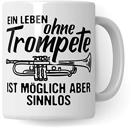 Pagma Druck Trompete Tasse, Trompeter Musiker Geschenke, Geschenkidee für Trompetenspieler Becher, Instrument Musik Blechbläser Orchester, Musikverein Deko Kaffeetasse