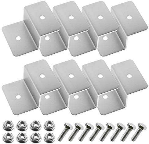Be In Your Mind Lot de 2 supports de fixation pour panneau solaire 1 trou comprenant un support de type Z avec écrous et boulons en alliage d'aluminium pour camping-car caravane abri de jardin, toit
