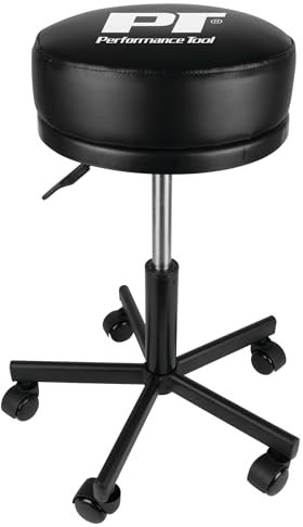 Performance Tool W85033 Rollhocker, extra dick, groß, pneumatisch, für Mechaniker, Garagen und Werkstätten, Schwarz, 48,3 x 48,3 x 47 cm