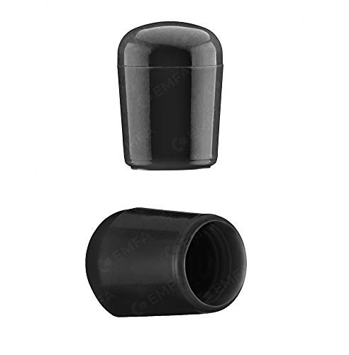 EMFA Embout Rond pour Tube 20 mm Noir Lot de 10 Capuchon polyethylene Protection Tuyau Embout Pied Chaise Meubles Ronds