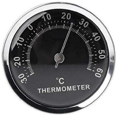 Sweetwu Mini thermomètre de voiture mécanique analogique 58 mm avec adhésif autocollant pour voiture, thermomètre extérieur et intérieur sans fil, jauge de température de l'eau, horloge analogique